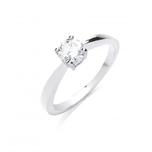 Platinum 0.50ct G/H-Si Diamond Engagement Ring